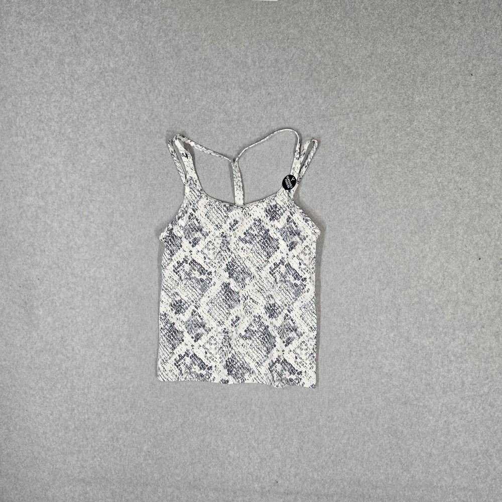 PINK Victoria's Secret‎ Women Tank S White Snake Built in Bra Removable Pads NWT